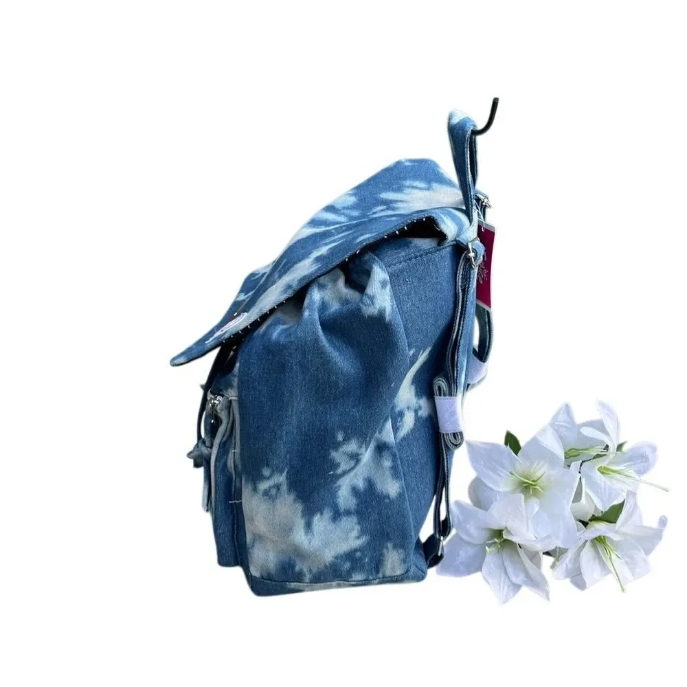 Girls Justice Denim Rucksack Backpack Bag Blue